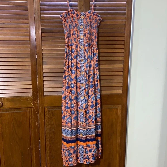 chinese dress ladies Angie Floral Twist Front Maxi Sundress in Blue at Nordstrom Rack, Size Small